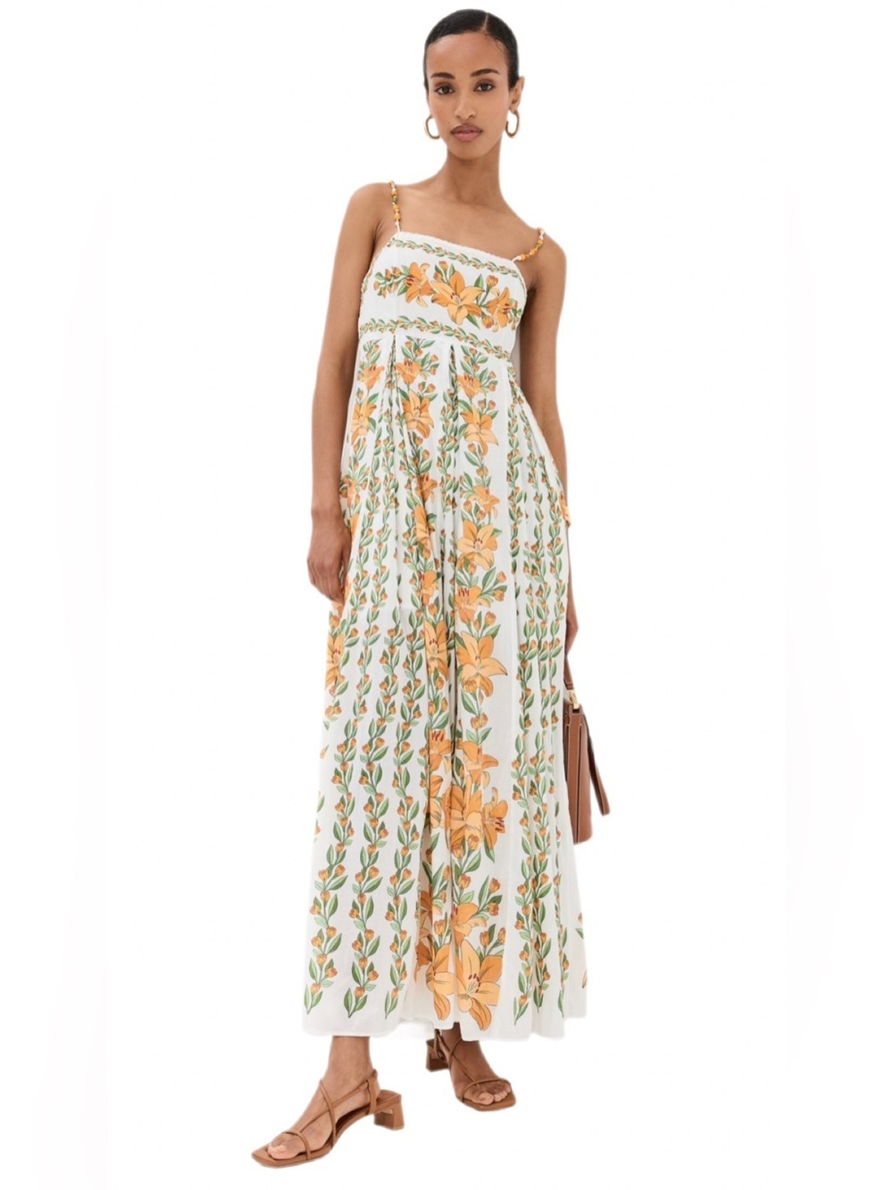 FARM Rio Tropical Lightness Off White Beaded Strap Maxi Dress XL